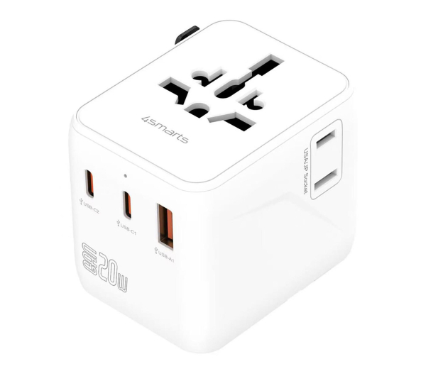 4smarts Adapter podróżny Nomad GaN 20W 2C+1A biały - 1512616 - zdjęcie